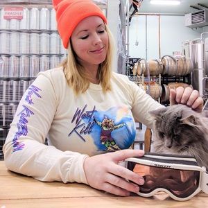 Westkill Brewing skiing cat long sleeve